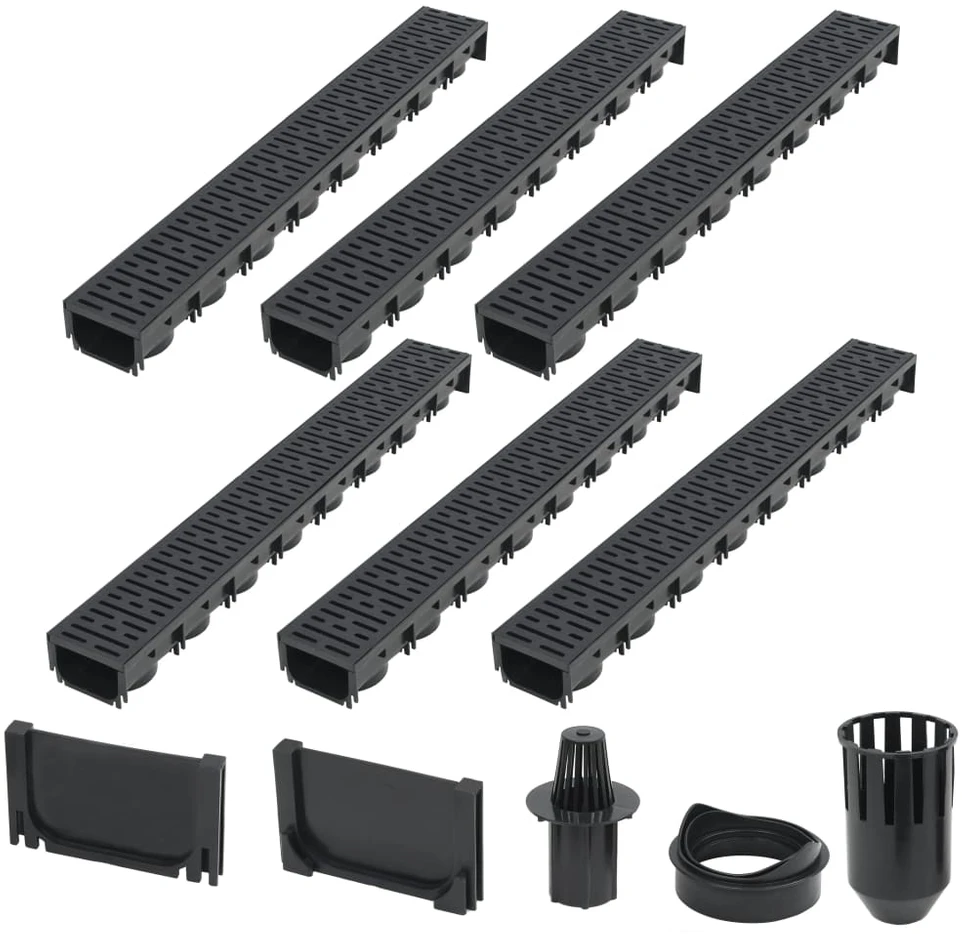 Drenažo latakai, 6vnt., plastikas, 6m