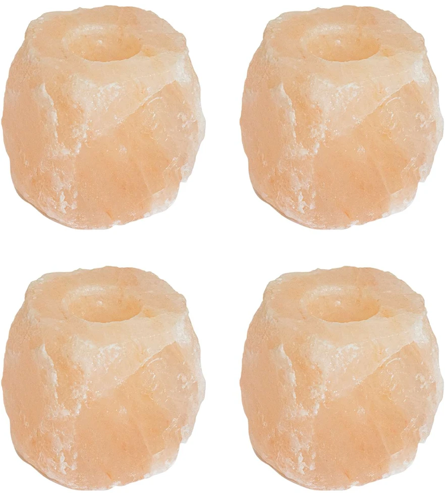 Druskos akmens tealight laikikliai 4 vnt. Rožinė Druskos akmuo