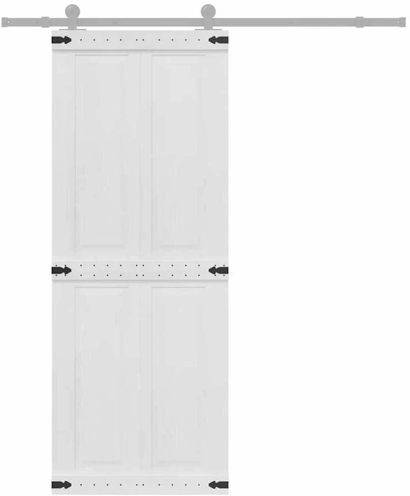 Tvarto durys CORONA 80 x 210 cm Pušies medienos masyvas Balta