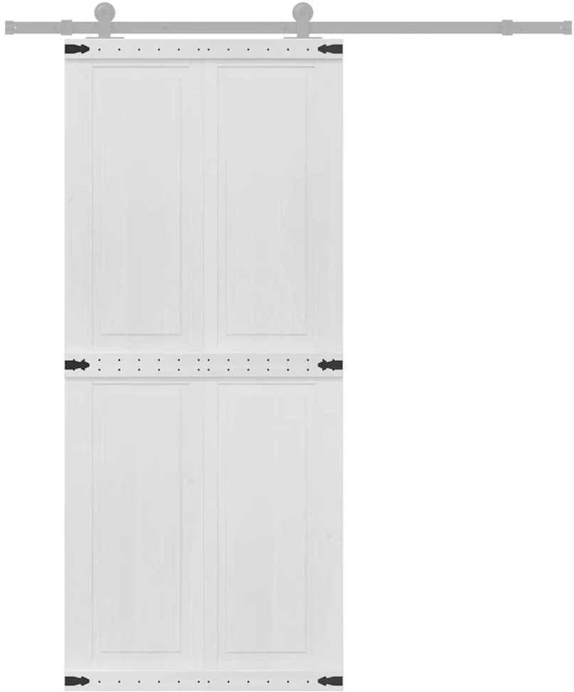 Tvarto durys CORONA 90 x 210 cm Pušies medienos masyvas Balta