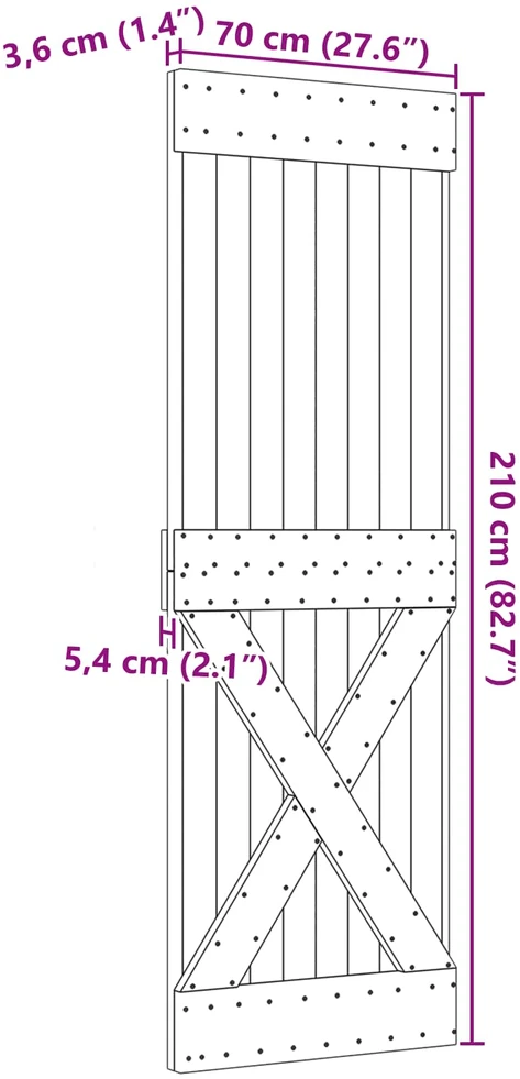 Kryžminės durys NARVIK 70x210 cm