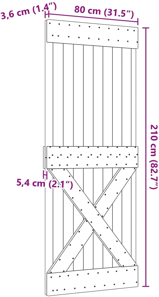 Kryžminės durys NARVIK 80x210cm