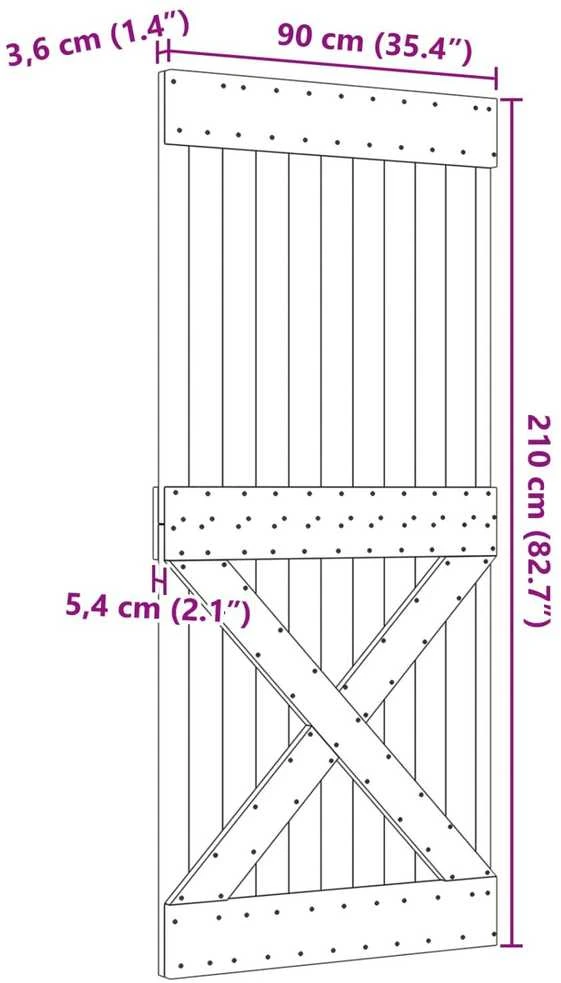 Duris NARVIK 90 x 210 cm Natūrali