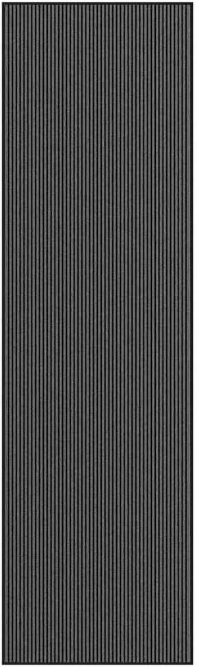 Durų kilimėlis, juodos ir pilkos spalvos, 115x400cm, dryžuotas