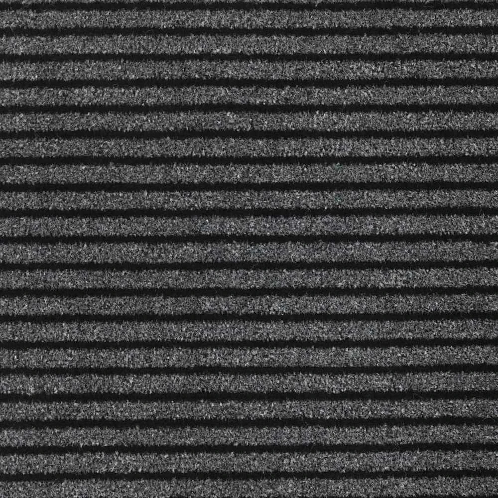 Durų kilimėlis, juodos ir pilkos spalvos, 115x200cm, dryžuotas