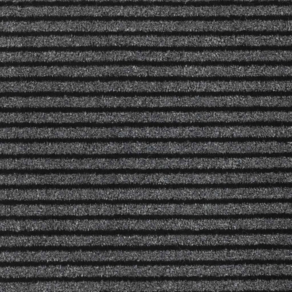 Durų kilimėlis, juodos ir pilkos spalvos, 115x200cm, dryžuotas