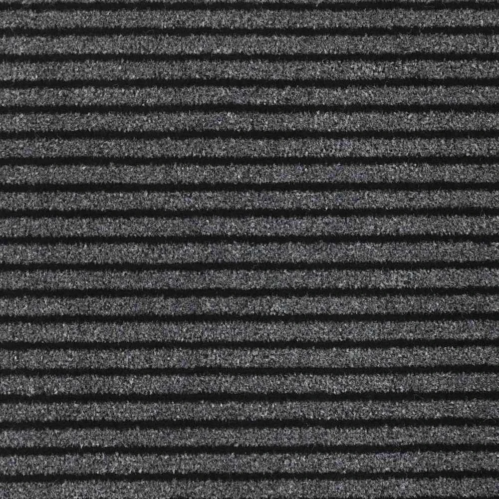 Durų kilimėlis, juodos ir pilkos spalvos, 115x200cm, dryžuotas