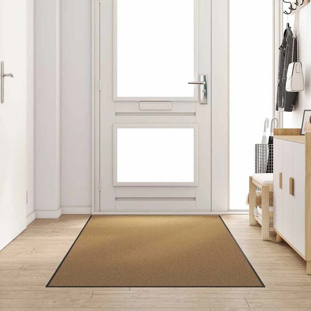 Durų kilimėlis Kremas ir juoda 120 x 250 cm Poliamidas ir PVC