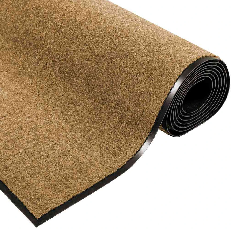 Durų kilimėlis Kremas ir juoda 120 x 250 cm Poliamidas ir PVC