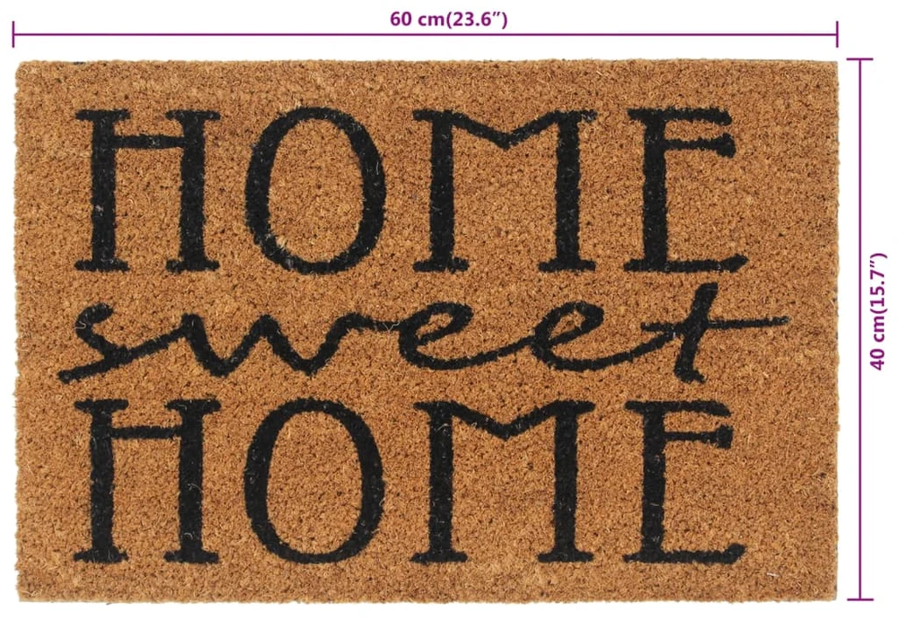 Durų kilimėlis, natūralus, 40x60cm, kuokštuotas kokoso pluoštas
