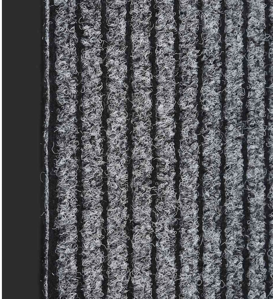Durų kilimėlis, pilkos spalvos, 80x120cm, dryžuotas