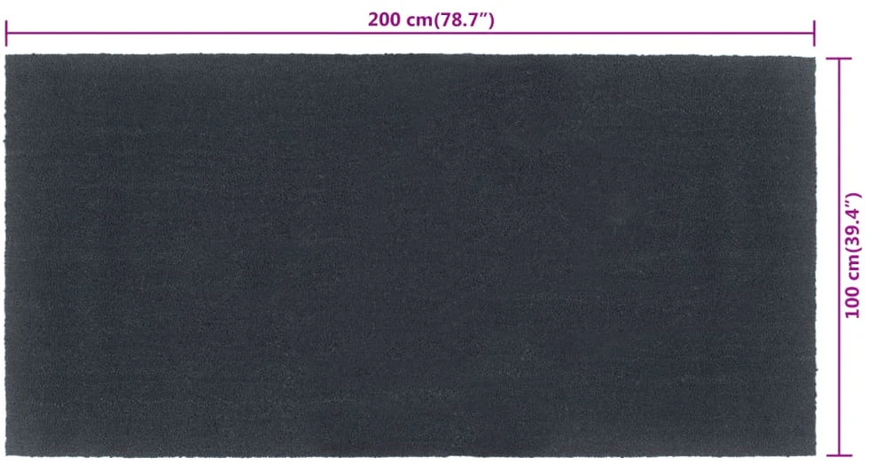 Durų kilimėlis, tamsiai pilkas, 100x200cm, kokoso pluoštas