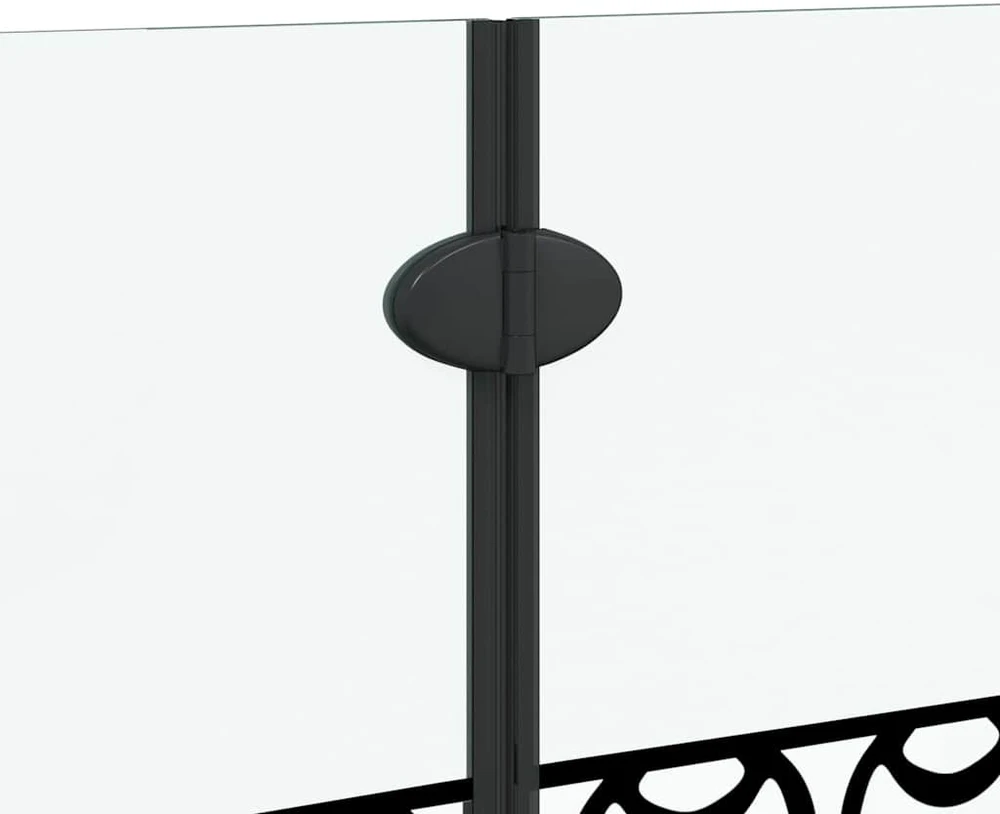 Dušo kabineto uždanga Juoda ir permatoma 130 x 130 cm