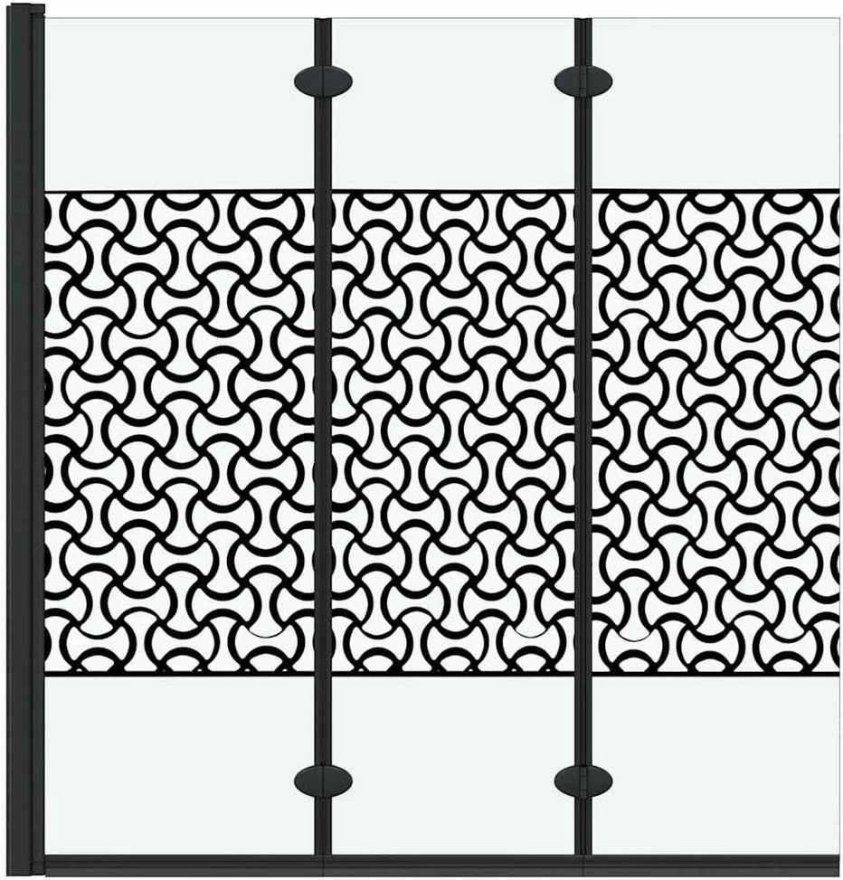 Dušo kabineto uždanga Juoda ir permatoma 130 x 130 cm