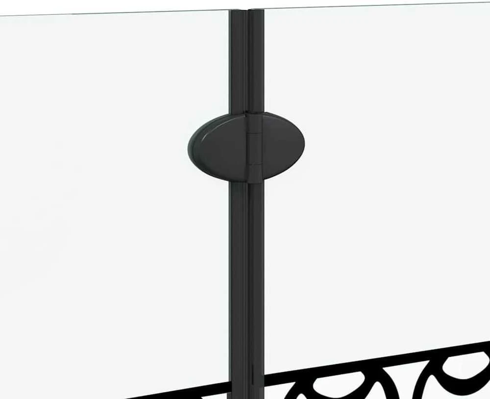 Dušo kabineto uždanga Juoda ir permatoma 130 x 130 cm