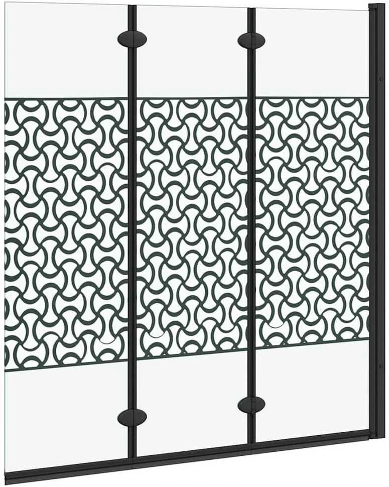 Dušo kabineto uždanga Juoda ir permatoma 130 x 130 cm