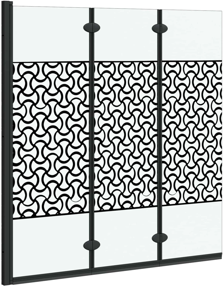 Dušo kabineto uždanga Juoda ir permatoma 130 x 130 cm
