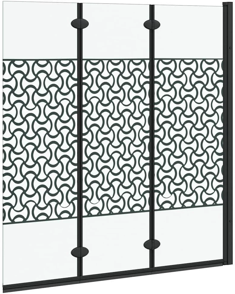 Dušo kabineto uždanga Juoda ir permatoma 130 x 130 cm