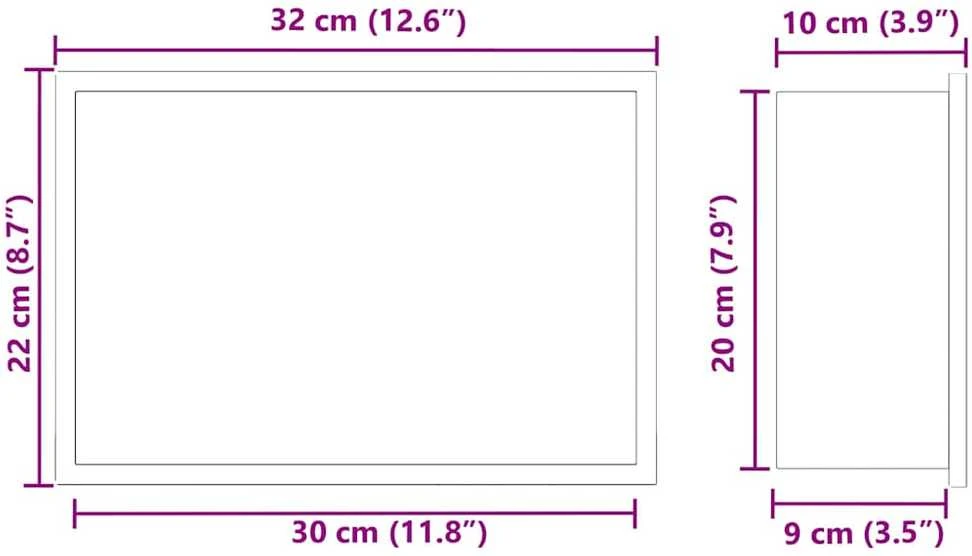 Dušo niša Juoda 30 x 20 x 9,5 cm Nerūdijantis plienas