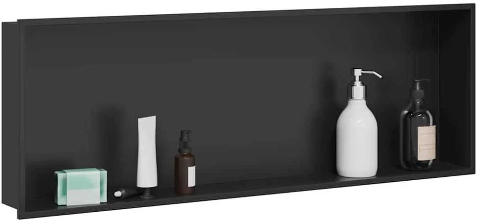 Dušo niša Juoda 90 x 30 x 9,5 cm Nerūdijantis plienas