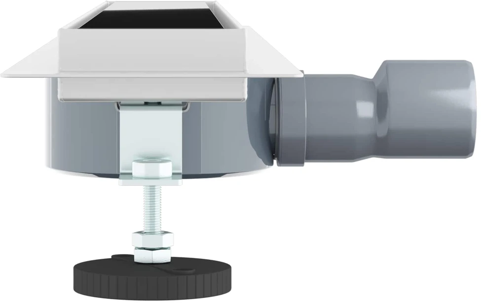Dušo nuotekų stiklinis dangtelis su 360° sifonu Juoda 60 cm