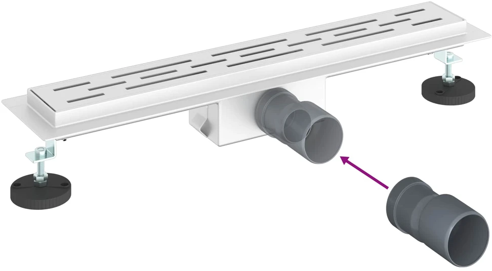 Dušo nutekėjimas su linijiniu dizainu Sidabro 60 cm