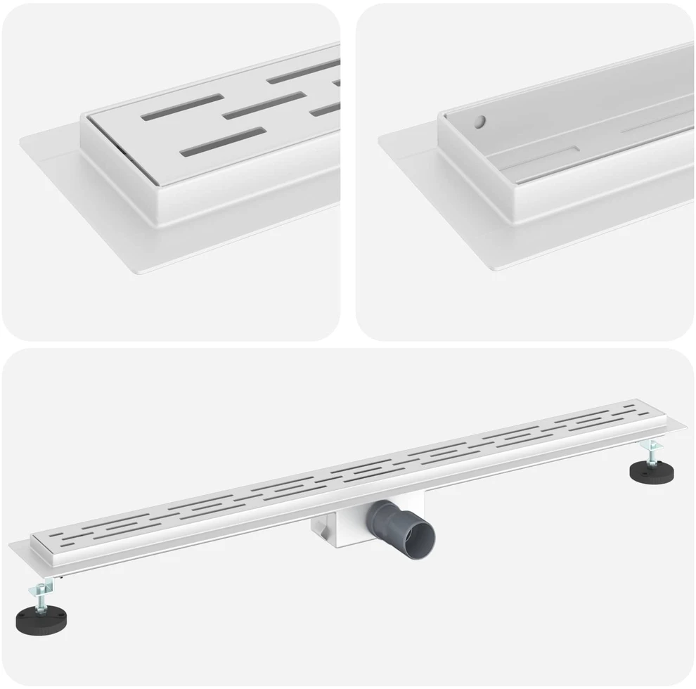 Dušo nutekėjimas su linijiniu dizainu Sidabro 100 cm