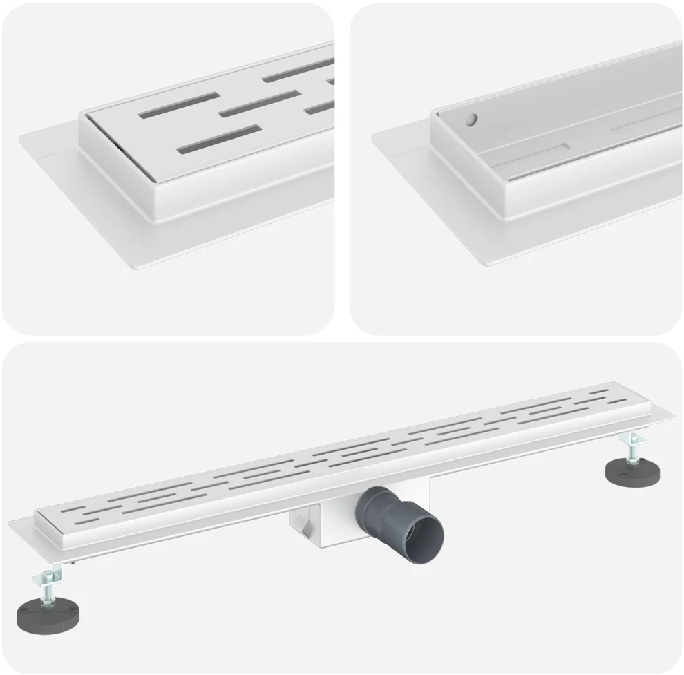 Dušo nutekėjimas su linijiniu dizainu Sidabro 80 cm