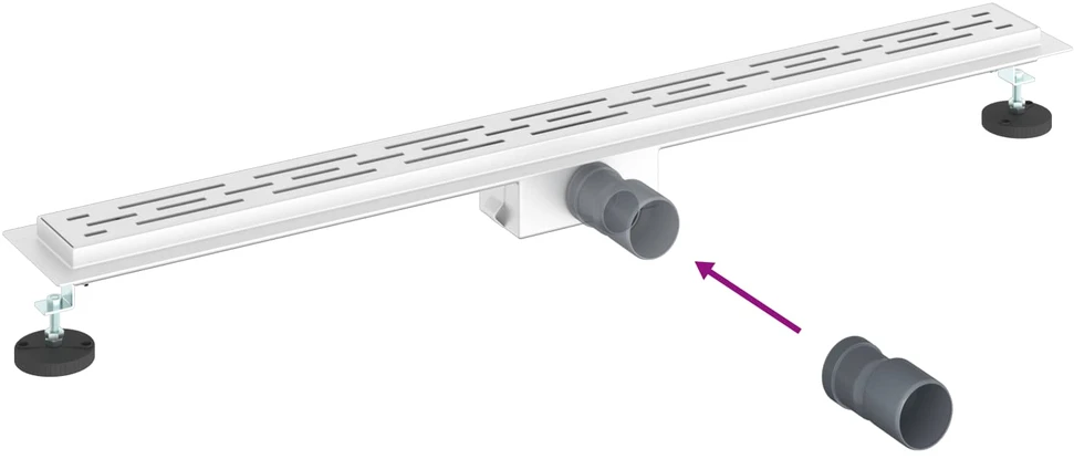 Dušo nutekėjimas su linijiniu dizainu Sidabro 100 cm