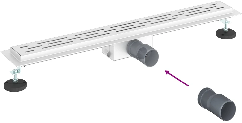 Dušo nutekėjimas su linijiniu dizainu Sidabro 80 cm