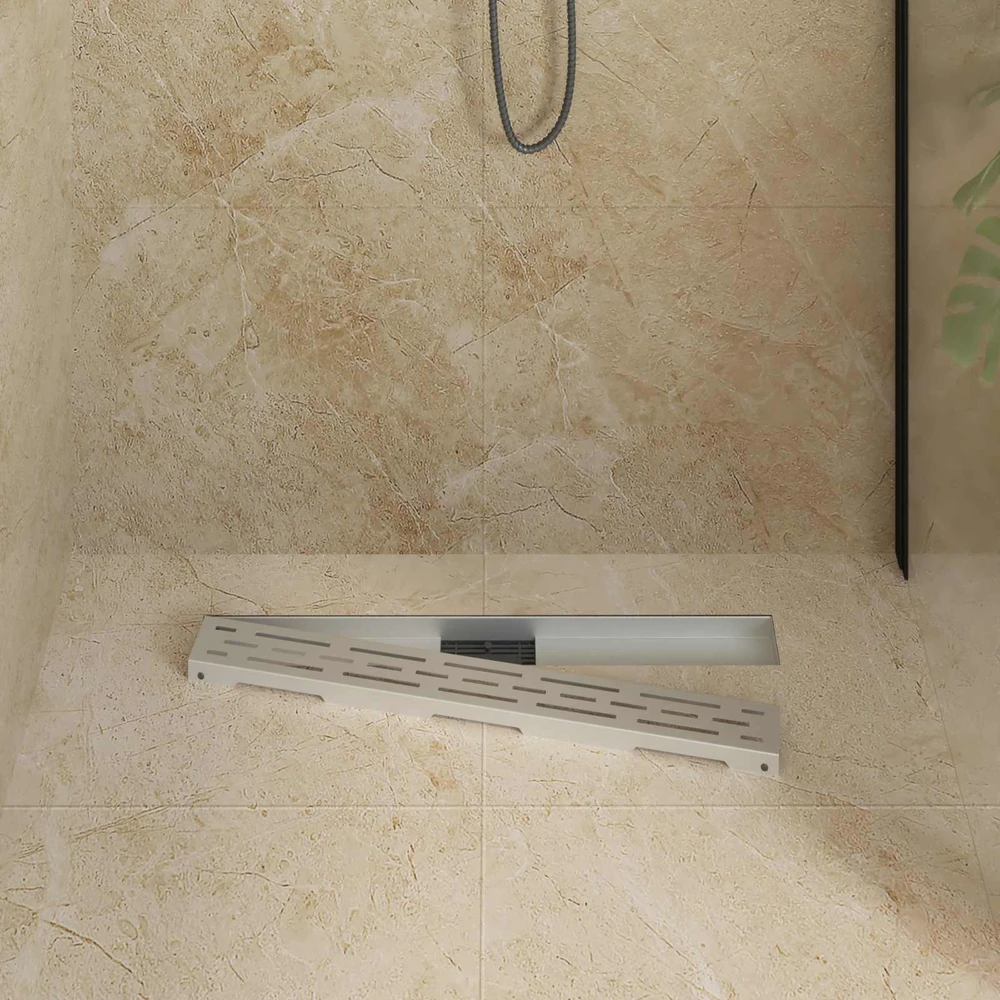 Dušo nutekėjimas su linijiniu dizainu Sidabro 70 cm