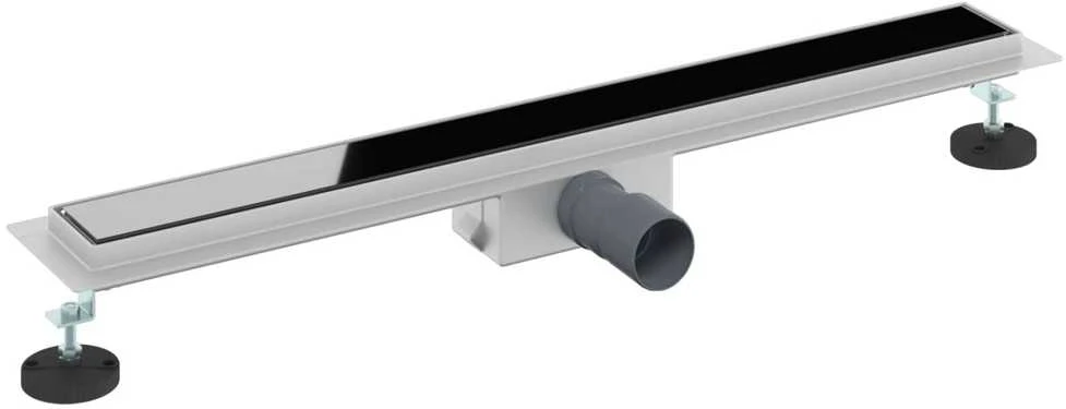 Dušo nutekėjimas su stiklo dangteliu Juoda 80 cm