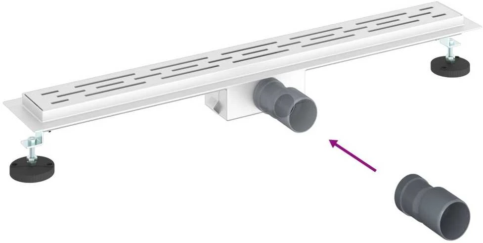 Dušo nutekėjimas su linijiniu dizainu Sidabro 80 cm