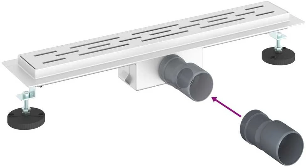 Dušo nutekėjimas su linijiniu dizainu Sidabro 60 cm