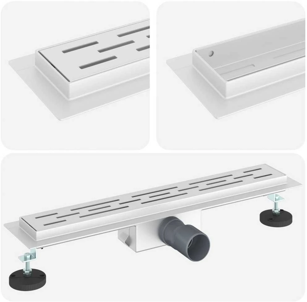 Dušo nutekėjimas su linijiniu dizainu Sidabro 60 cm