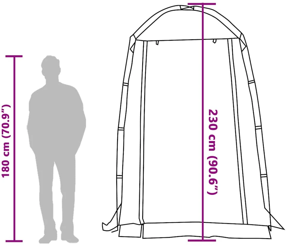Dušo palapinė, žalios spalvos, atspari vandeniui