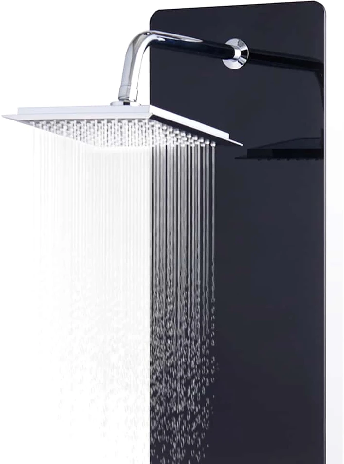 Dušo panelė, stiklas, 25x44,6x130cm, juoda