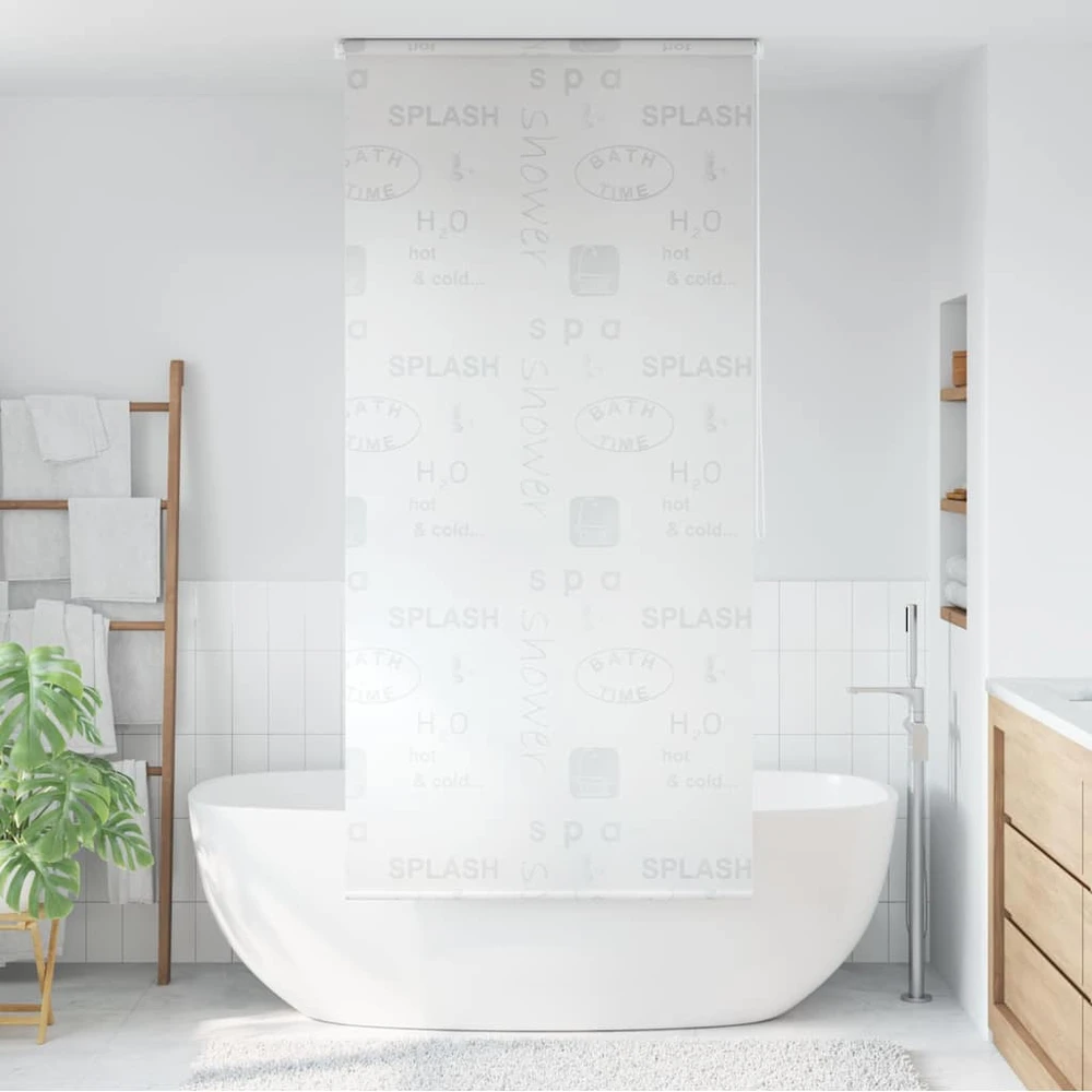 Dušo roletas, 120x240 cm, su užrašais