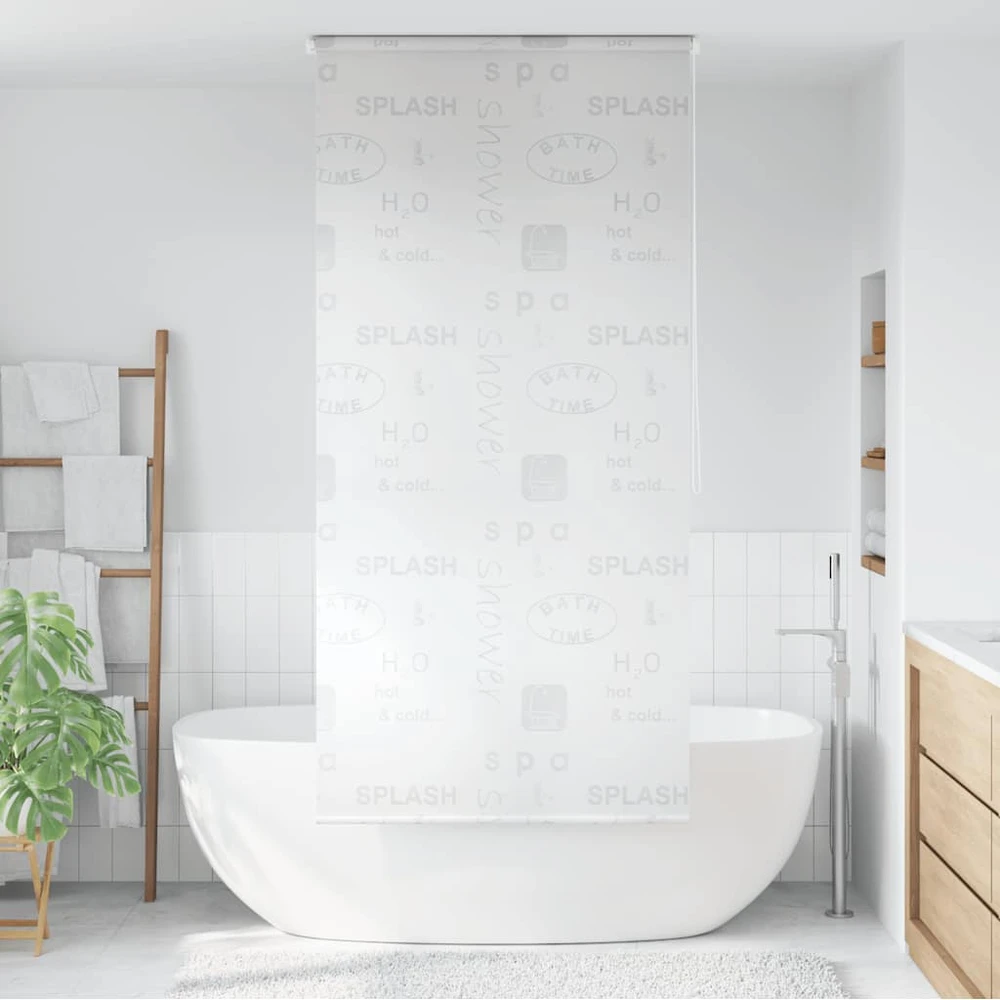 Dušo roletas, 80x240 cm, su užrašais