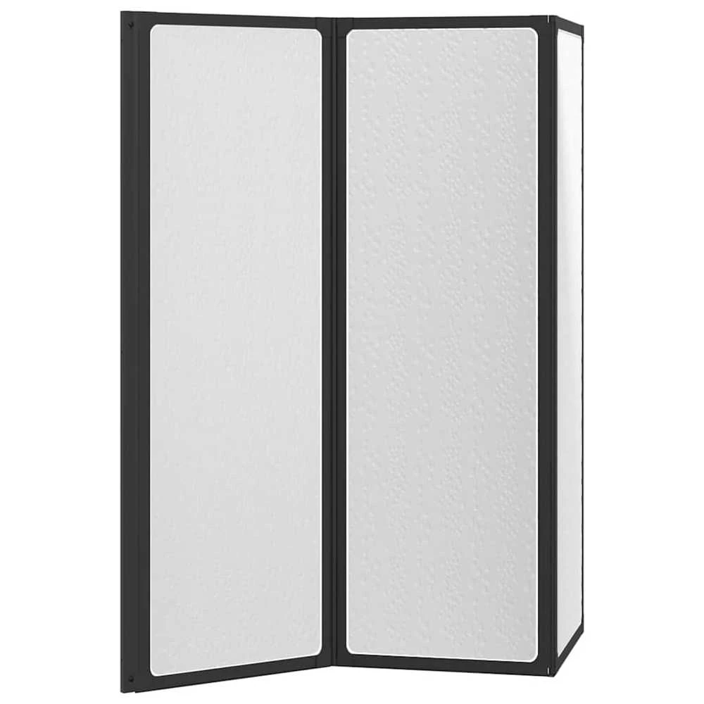 Dušo sienelė Juodas 120 x 2 x 117 cm Aliuminis ir PP