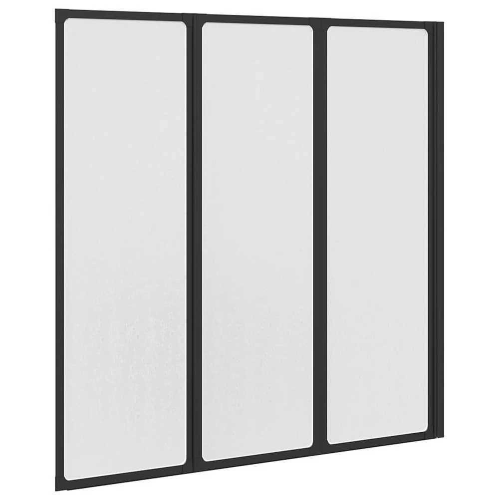 Dušo sienelė Juodas 120 x 2 x 117 cm Aliuminis ir PP