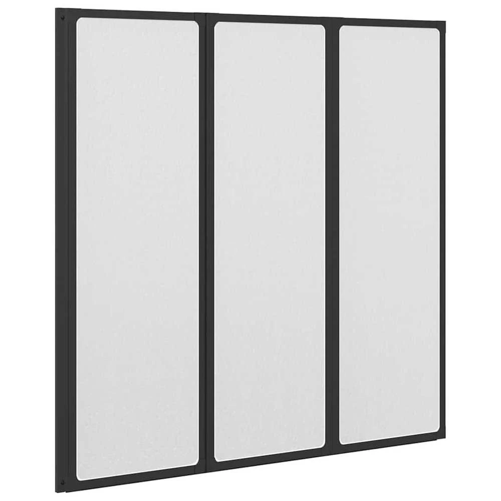 Dušo sienelė Juodas 120 x 2 x 117 cm Aliuminis ir PP