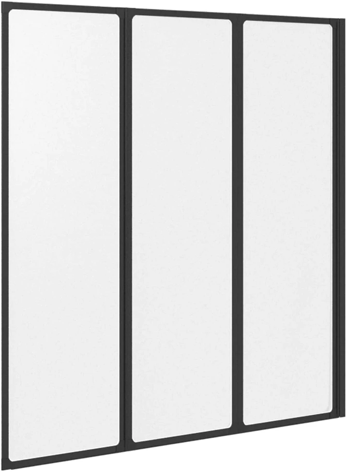 Dušo sienelė Juodas 132 x 2 x 140 cm Aliuminis ir PP