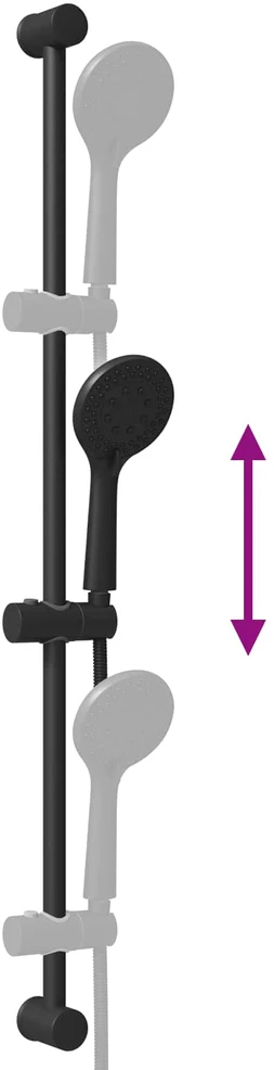 Dušo sistemos rinkinys Juoda 100 cm Nerūdijantis plienas