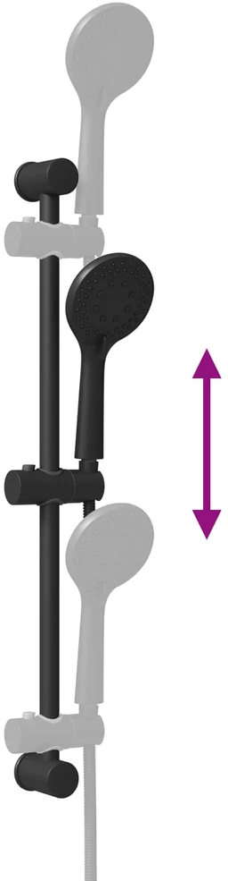 Dušo sistemos rinkinys Juoda 70 cm Nerūdijantis plienas