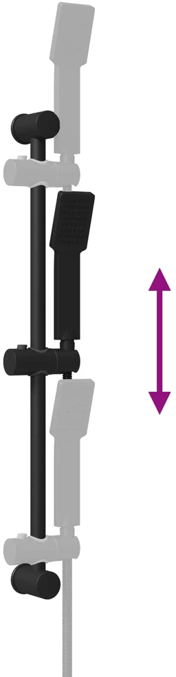 Dušo sistemos rinkinys Juoda 70 cm Nerūdijantis plienas