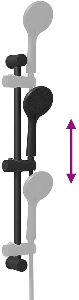 Dušo sistemos rinkinys Juoda 70 cm Nerūdijantis plienas