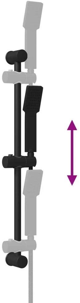 Dušo sistemos rinkinys Juoda 70 cm Nerūdijantis plienas