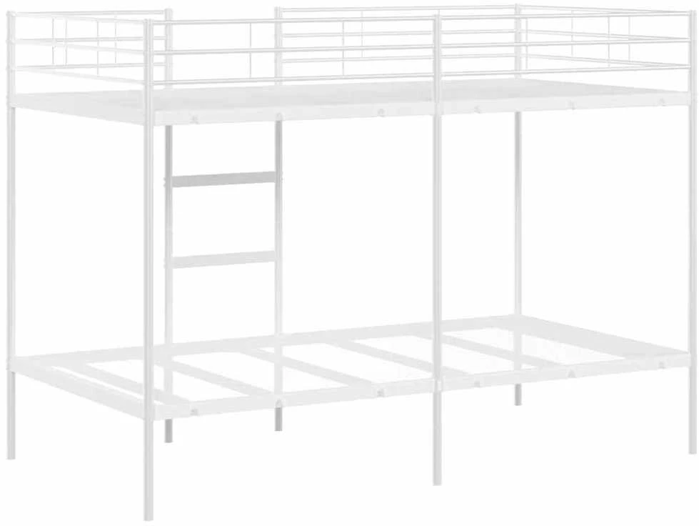 Dviaukštė lova be čiužinio Balta 100x200 cm Plienas