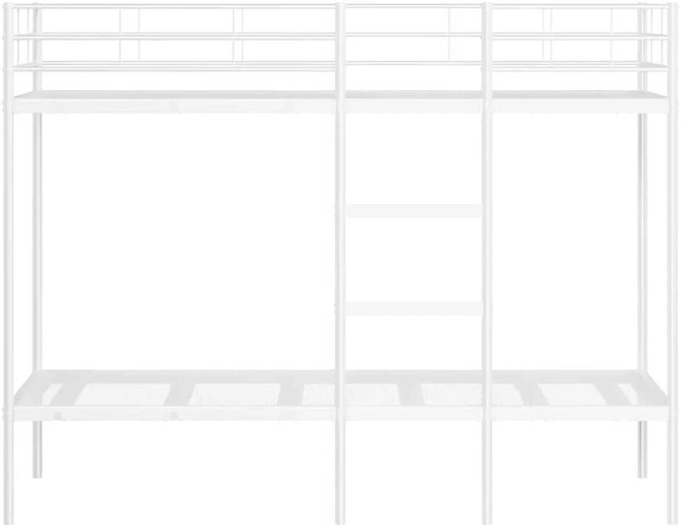 Dviaukštė lova be čiužinio Balta 80x200 cm Plienas